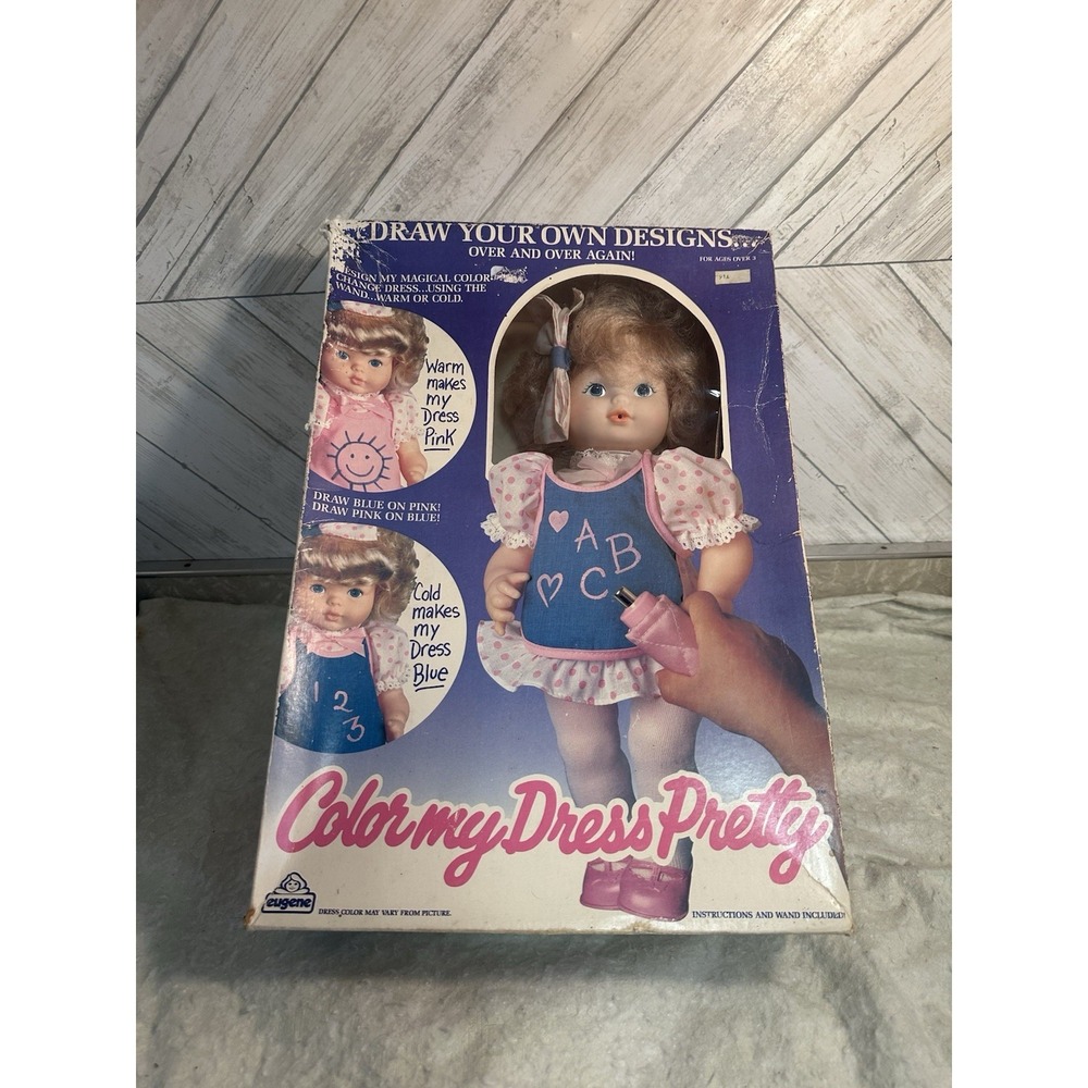 COLOR MY DRESS PRETTY 1989 Doll Vintage RARE IN BOX